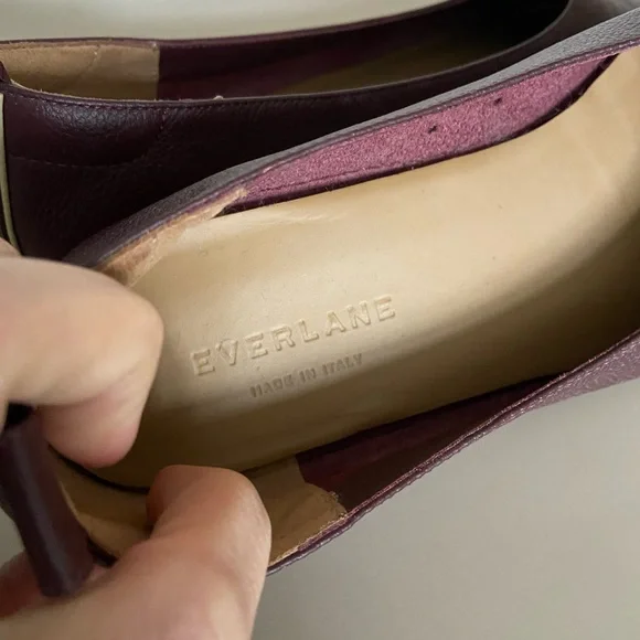 Everlane Chestnut/Burgundy Leather Glove Flats Size 7.5 - Picture 6 of 7
